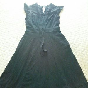 Eshakti black medium flutter sleeve dress